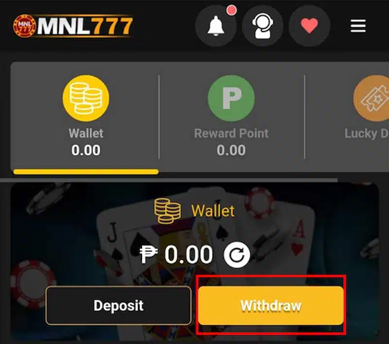 Step 2: "withdraw."